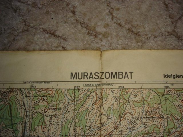 Muraszombat második világháborús katonai térképe 1944